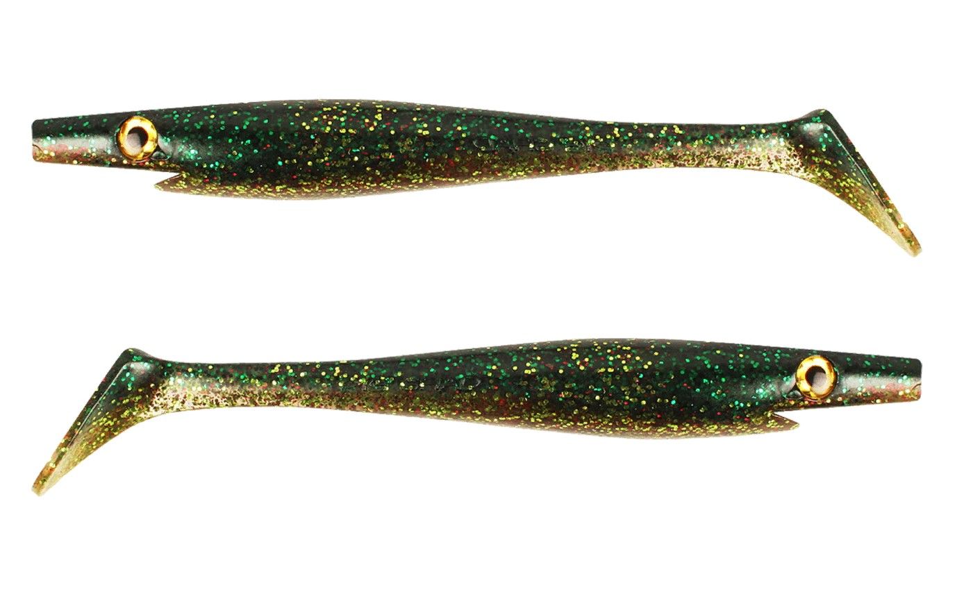 Силиконовая приманка Strike Pro Pig Shad Jr 200 мм 2 шт Green Perch   SP-172C#112 — крупный план
	                                    1