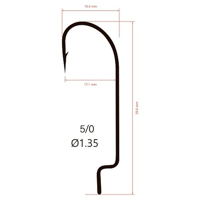 Крючок Офсетный Saikyo BS-2311 №5/0 10 шт BN   BS-2311BN5/0-10 — крупный план
	                                    2