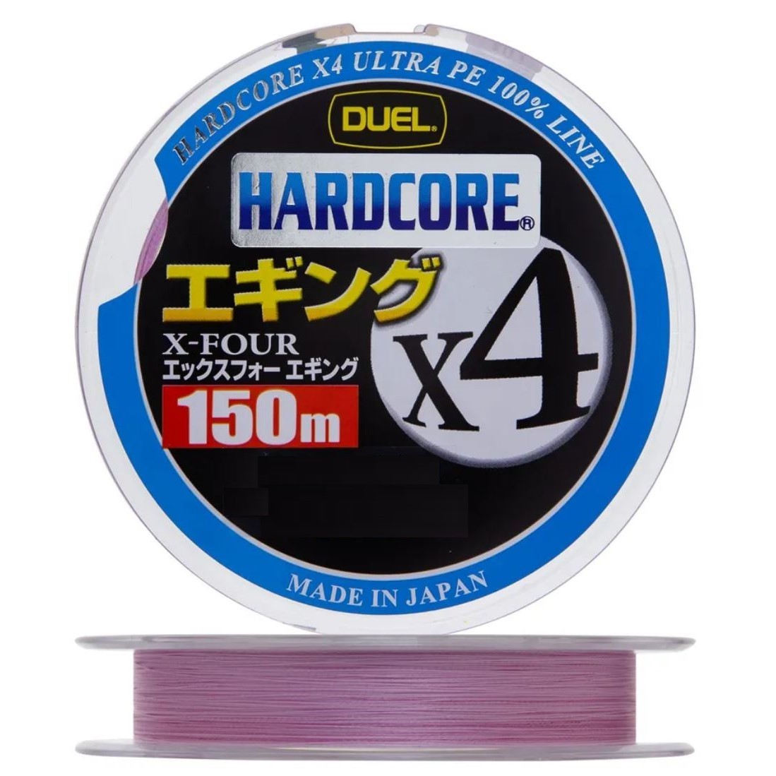 Плетеный шнур Duel PE Hardcore X4 150 м  PE # 0,8 Milky Pink 0,153 мм   H3281-MP — характеристики,  особенности конструкции