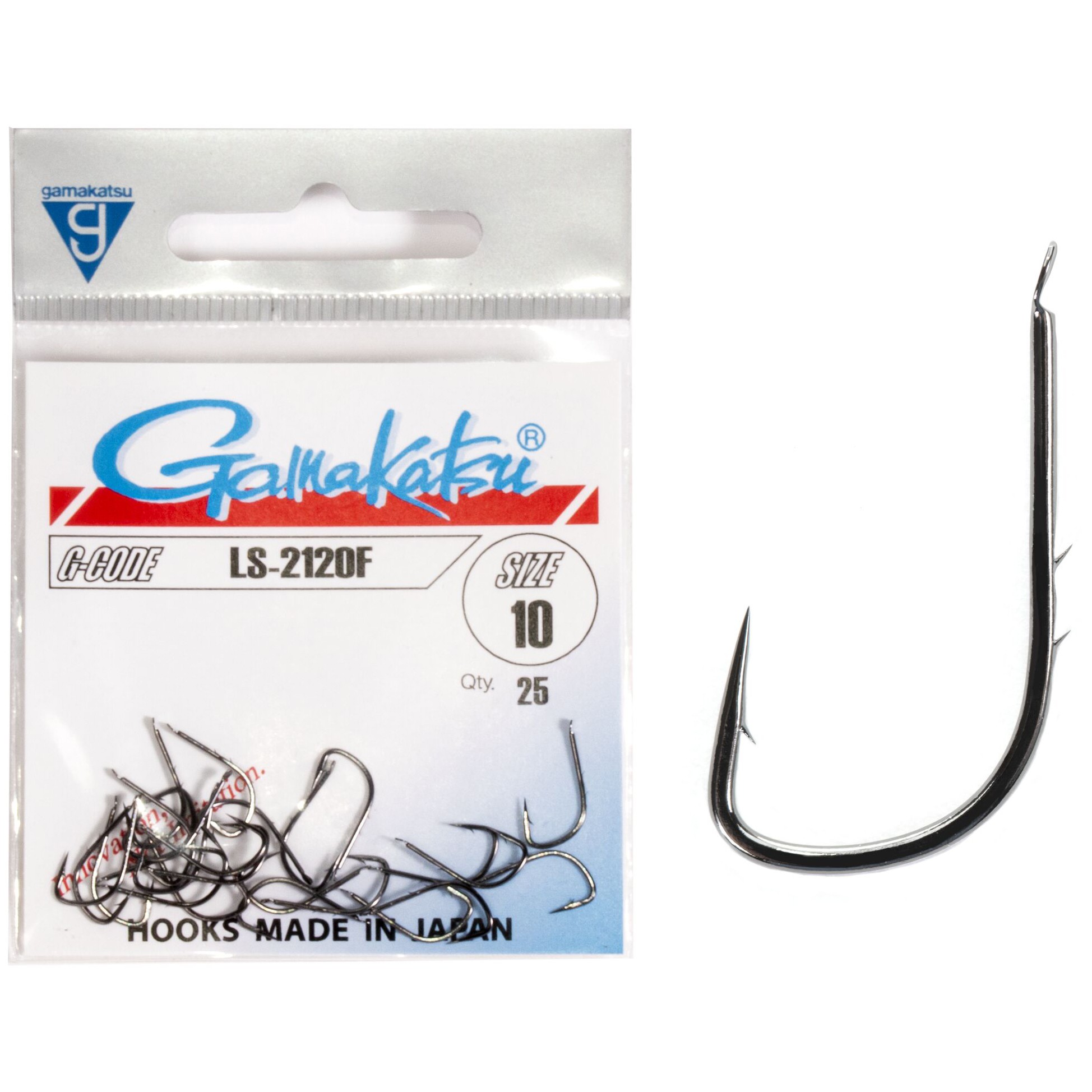 Крючок Одинарный Gamakatsu LS-2120F Hooks Black №10 25 шт    146709-010 — характеристики,
	                                    особенности конструкции