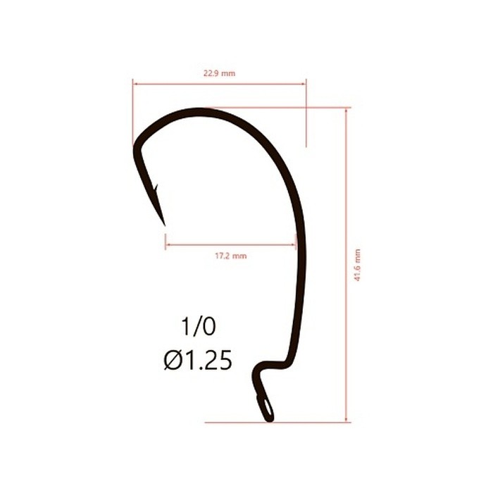 Крючок Офсетный Saikyo  BS-2317 №1/0 10 шт BN   BS-2317BN1/0-10 — крупный план
	                                    2