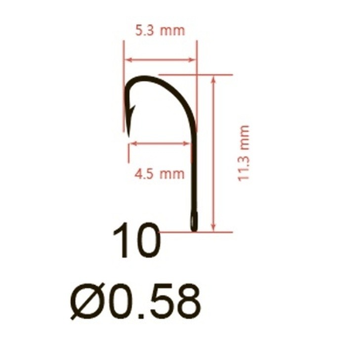 Крючок Одинарный Saikyo KH-11004 Crystal №10 10 шт BN   KH-11004BN10-10 — крупный план
	                                    2