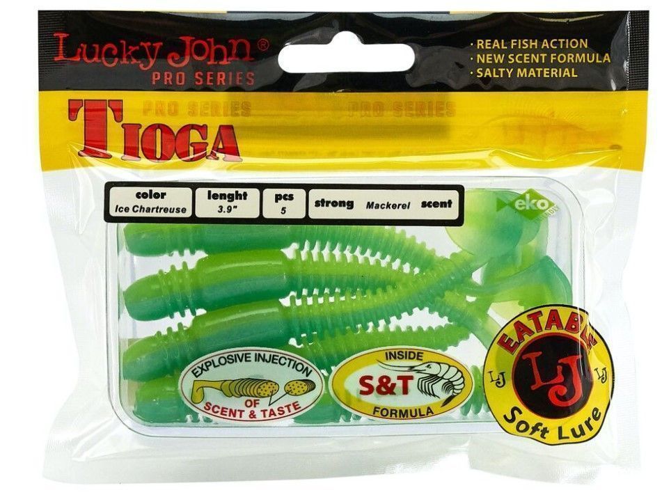 Силиконовая приманка Lucky John Tioga 3.9in 100 мм 5 шт T57 Pro Series  140104-T57 — крупный план
	                                    2