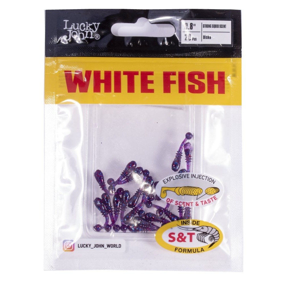 Силиконовая приманка Lucky John White Fish 0.8in 20 мм 20 шт S63 Pro Series  140227-S63 — крупный план
	                                    2