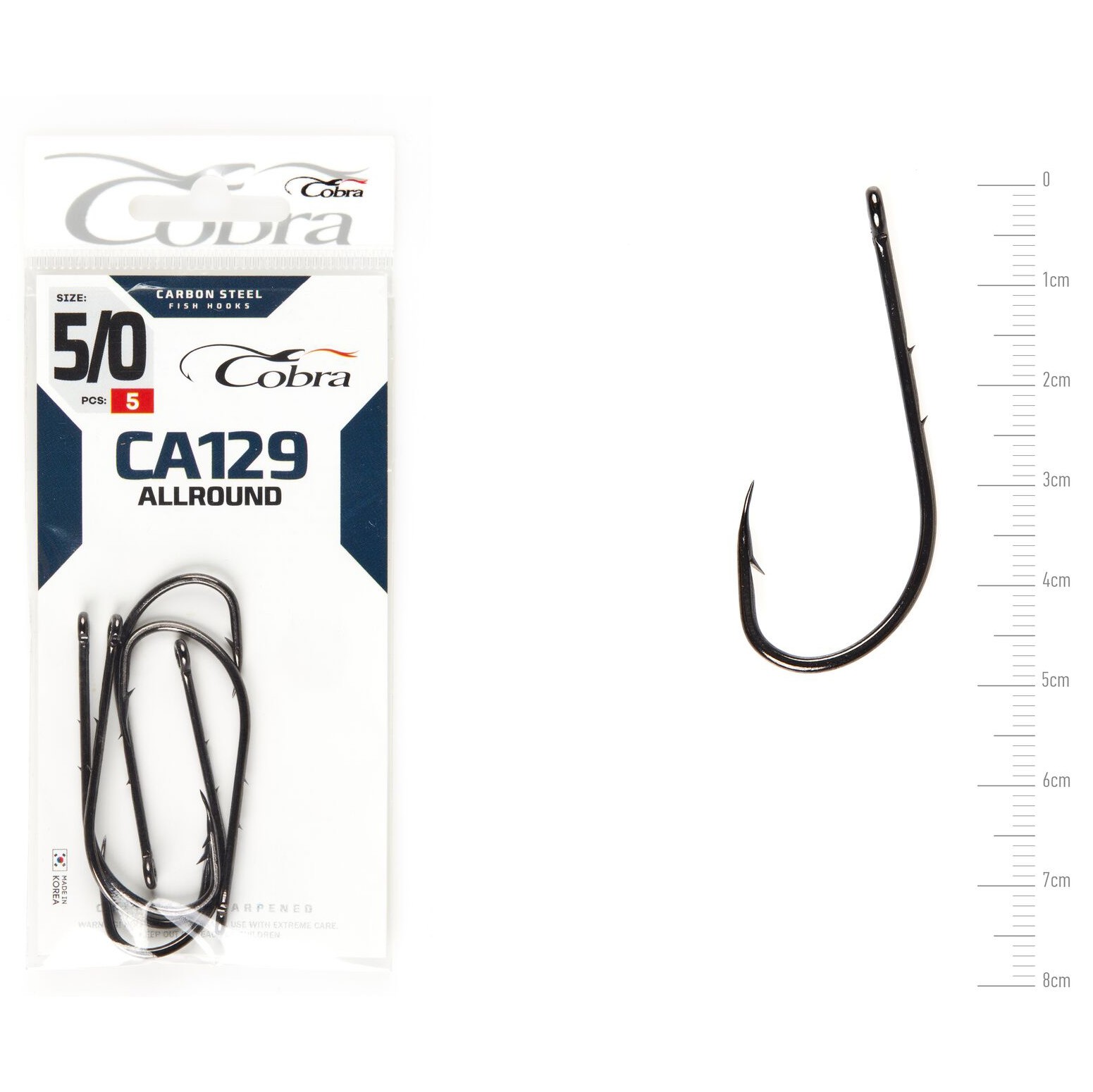 Крючок Одинарный Cobra Allround Baitholder CA129 №5/0 5 шт    CA129-K050 — крупный план
	                                    1