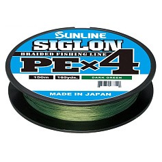 Плетеный шнур Sunline Siglon PE X4 150 м  PE # 0,2 Dark green 0,076 мм — цена и наличие в каталоге