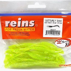 Силиконовая приманка Reins Curly Shad 3.5 90 мм 14 шт 431-Chart Silver Glitter   ST3,5-431 — цена и наличие в каталоге