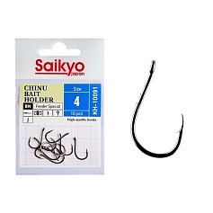 Крючок Одинарный Saikyo KH-10091 Chinu Bait Holder №4 10 шт BN   KH-10091BN4-10 — цена и наличие в каталоге
