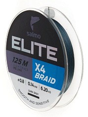 Плетеный шнур Salmo Elite х4 Braid 125 м  PE # 0,8 Dark Gray 0,14 мм   4950-014 — цена и наличие в каталоге