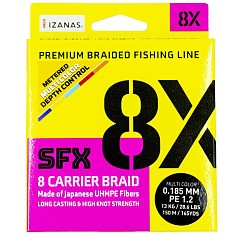 Плетеный шнур Sufix SFX 8X 150 м  PE # 1,2 Разноцветная 0,185 мм   SFX8B185M150 — цена и наличие в каталоге