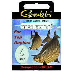 Поводок Gamakatsu Booklet Bream Com 1100B 22 см  0,12 мм  10 шт №14  140203-014-012 — цена и наличие в каталоге