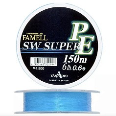 Плетеный шнур Yamatoyo SW Super PE 150 м  PE # 0,6 Blue 0,128 мм   YSWSPE-0.6 — цена и наличие в каталоге