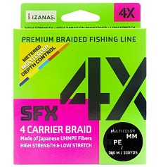 Плетеный шнур Sufix SFX 4X 300 м  PE # 2 Разноцветная 0,235 мм   SFX4B235M300 — цена и наличие в каталоге