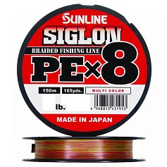 Плетеный шнур Sunline Siglon PE X8 150 м  PE # 1,2 Multicolor 5C 0,187 мм — цена и наличие в каталоге