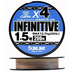 Плетеный шнур Sunline Infinitive X4 200 м  PE # 1,5 Multi Color 0,205 мм — цена и наличие в каталоге