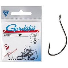Крючок Одинарный Gamakatsu F22 Hooks Black №16 25 шт    146652-016 — цена и наличие в каталоге