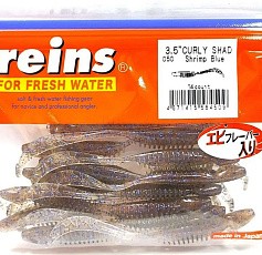 Силиконовая приманка Reins Curly Shad 3.5 90 мм 14 шт 050-Shrimp Blue   ST3.5-050 — цена и наличие в каталоге