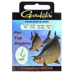 Поводок Gamakatsu Booklet Bream Com 1100B 22 см  0,14 мм  10 шт №12  140203-012-014 — цена и наличие в каталоге