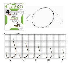 Поводок Cobra Feeder CNF100 70 см  0,12 мм  10 шт №12  CNF100-012 — цена и наличие в каталоге
