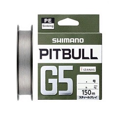 Плетеный шнур Shimano Pitbull G5 150 м  PE # 2 Steel Grey 0,235 мм — цена и наличие в каталоге