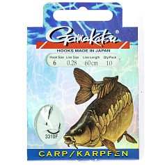 Поводок Gamakatsu Booklet Carp 3310F 60 см  0,28 мм  10 шт №6  140126-006-028 — цена и наличие в каталоге