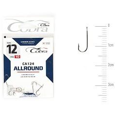 Крючок Одинарный Cobra Allround Round CA124 №12 10 шт    CA124-012 — цена и наличие в каталоге