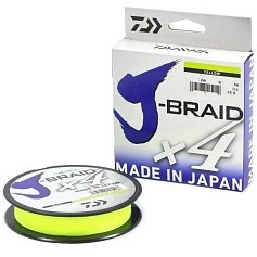 Плетеный шнур Daiwa J-braid X4 135 м  PE # 4 Yellow 0,29 мм   12740-029 — цена и наличие в каталоге