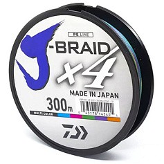 Плетеный шнур Daiwa J-braid X4E 300 м  PE # 0,8 Multi Color 0,12 мм — цена и наличие в каталоге