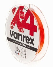 Плетеный шнур Lucky John Vanrex х4 Braid 125 м  PE # 0,8 Fluo Orange 0,14 мм   LJ4113-014 — цена и наличие в каталоге