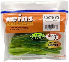 Силиконовая приманка Reins Rockvibe Shad 3 75 мм 12 шт L01-Chartreuse Thunder   RSH3-L01 — цена и наличие в каталоге