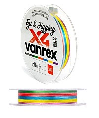 Плетеный шнур Lucky John Vanrex EGI & Jigging х4 Braid 150 м  PE # 0,4 Multi Color 0,1 мм   LJ4108-010 — цена и наличие в каталоге