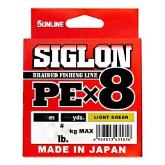 Плетеный шнур Sunline Siglon PE X8 200 м  PE # 0,3 Light Green 0,094 мм — цена и наличие в каталоге