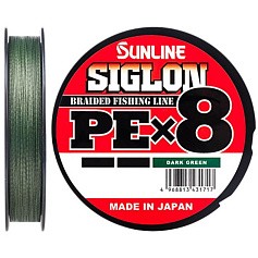 Плетеный шнур Sunline Siglon PE X8 300 м  PE # 3 Dark Green 0,296 мм — цена и наличие в каталоге