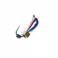 Мормышка Lucky John Банан Спортивный с петелькой 0,9 гр KG и кубиком золото, бензин  LJ36080-04 — варианты, разновидности модели