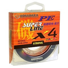 Плетеный шнур Kosadaka Super Line PE X4 300 м  PE # 1,5 Multicolor 0,2 мм   BSLX4-300-MLT-020 — цена и наличие в каталоге