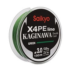 Плетеный шнур Saikyo Kaginawa X4PE 150 м  PE # 3 Green 0,285 мм   SP-K4G15030 — цена и наличие в каталоге