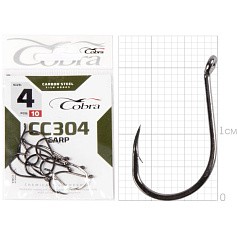 Крючок Одинарный Cobra Carp Chinu CC304 №4 10 шт    CC304-004 — цена и наличие в каталоге