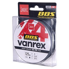 Плетеный шнур Lucky John Vanrex BBS x4 Braid 125 м  PE # 8 Moss Green 0,45 мм   LJ4114-045 — цена и наличие в каталоге