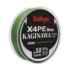 Плетеный шнур Saikyo Kaginawa X4PE 150 м  PE # 5 Green 0,41 мм   SP-K4G15050 — цена и наличие в каталоге