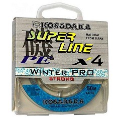 Плетеный шнур Kosadaka Super Line PE X4 Winter Pro 50 м  0,14 мм   BSLX4JP-50-LB-014 — цена и наличие в каталоге