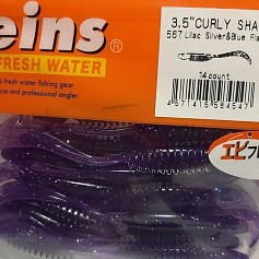 Силиконовая приманка Reins Curly Shad 3.5 90 мм 14 шт 567-Lilac Silver&Blue Flake   ST3.5-567 — цена и наличие в каталоге