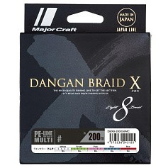 Плетеный шнур Major Craft Dangan Braid X PE X8 200 м  PE # 0,6 Мультиколор 0,128 мм — цена и наличие в каталоге