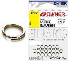 Кольцо Заводное Owner Split Ring Regular Wire  №2 8,8 кг 3,6 мм 20 шт Nickel — цена и наличие в каталоге