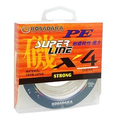 Плетеный шнур Kosadaka Super Line PE X4 150 м  PE # 1 Clear 0,16 мм   BSLX4-CL-016-150 — цена и наличие в каталоге