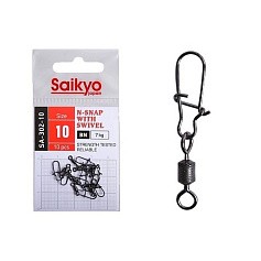 Вертлюг с застежкой Saikyo SA-302 №10 10 шт BN   SA-302-10 — цена и наличие в каталоге