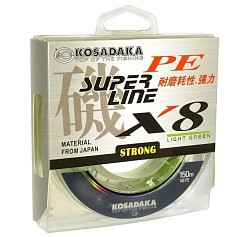 Плетеный шнур Kosadaka Super Line PE X8 150 м  PE # 1,2 Light Green 0,18 мм   BSLX8-LG-018-150 — цена и наличие в каталоге