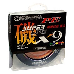 Плетеный шнур Kosadaka Super Line PE X9 150 м  PE # 6 Multicolor 0,4 мм   BSLX9-150-MLT-040 — цена и наличие в каталоге