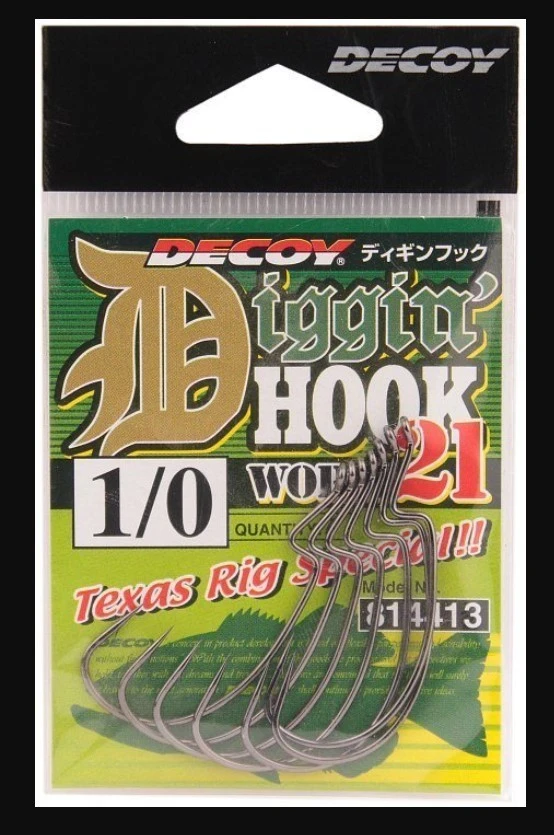Крючок Офсетный Decoy Digging Hook Worm 21 №1/0 7 шт — крупный план
	                                    1
