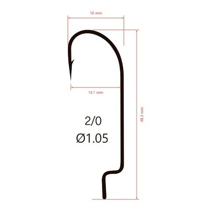 Крючок Офсетный Saikyo BS-2311 №2/0 10 шт BN   BS-2311BN2/0-10 — крупный план
	                                    2