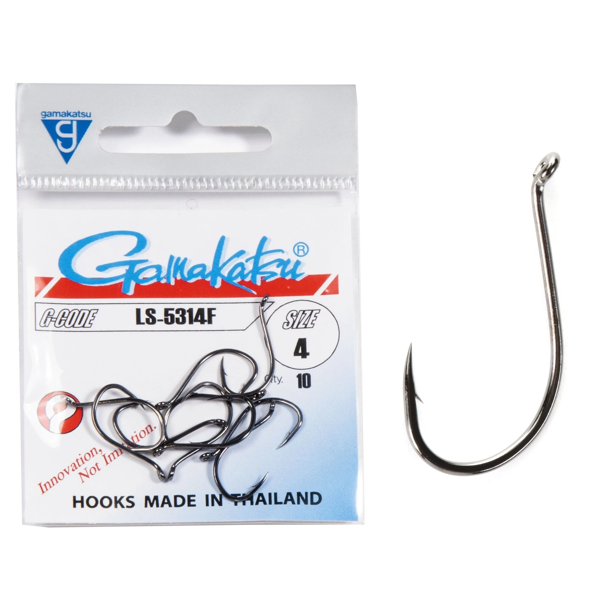 Крючок Одинарный Gamakatsu LS-5314F Hooks Black №4 10 шт    146625-004 — характеристики,  особенности конструкции